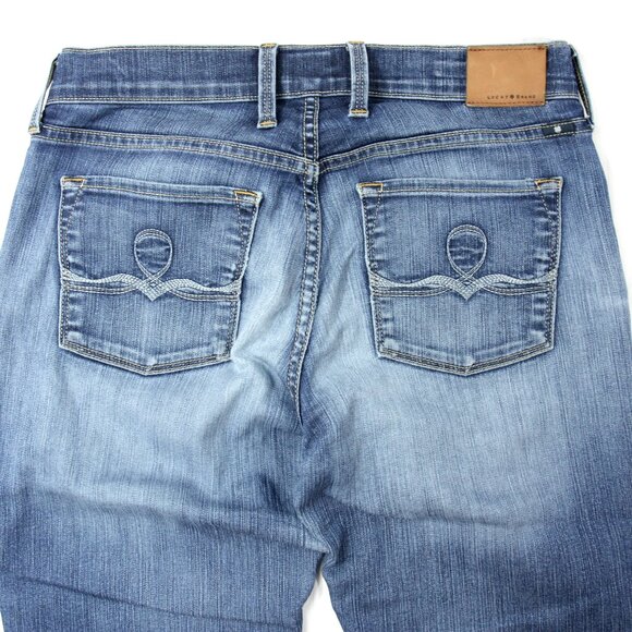 Lucky Brand Stretch Sofia Medium Wash Distressed Mid Rise Skinny Jeans 4/27 Reg - Picture 9 of 11